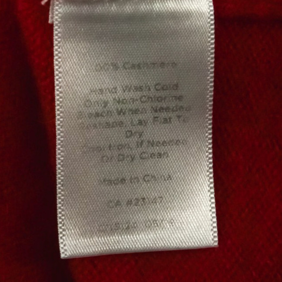 Talbots Size Medium M Red High Neck Long Sleeve Soft 100% Cashmere Knit Sweater - Picture 5 of 6